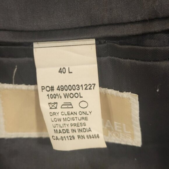 MICHAEL MICHAEL KORS 40L Single Breast Black 100% Wool Blazer Suit Jacket - Picture 7 of 13